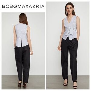 BCBGMaxAzria Ikat Stripe Faux Wrap Top